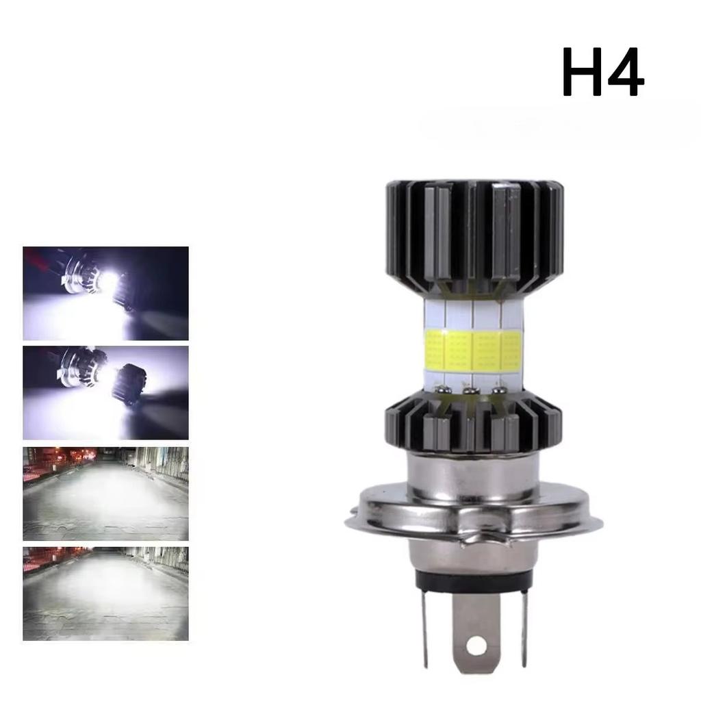 H4 LED Moto H6 BA20D LED Motorcycle Headlight Bulbs 8 Sides COB White 6000K Hi Lo Lamp Scooter Accessories Fog Lights 12V