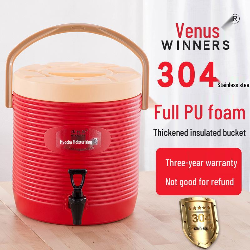 

Многофункциональное изотермическое ведро из нержавеющей стали - Большая вместимость для супа, риса или молочного чая 9L (without Faucet)