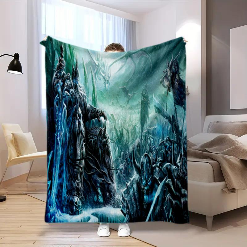 classic game World of Warcraft Frozen Throne blanket Soft and portable four season home bed, sofa blanket, office travel, lunch break, warm blanket Y4