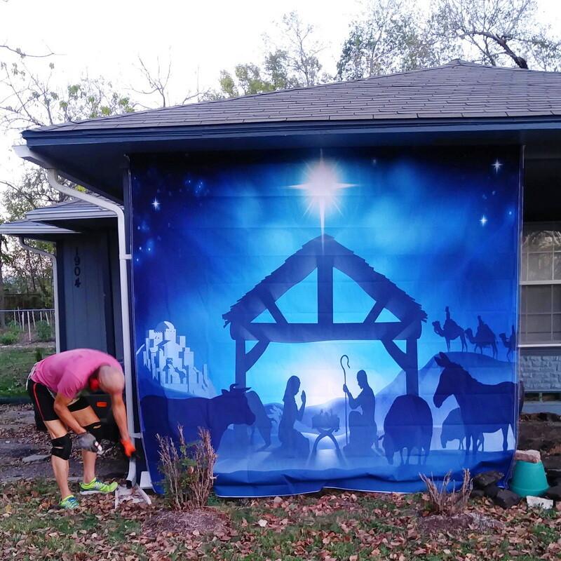 384. Halloween Garage Door Banner Background Cloth Banner Halloween Party Decoration