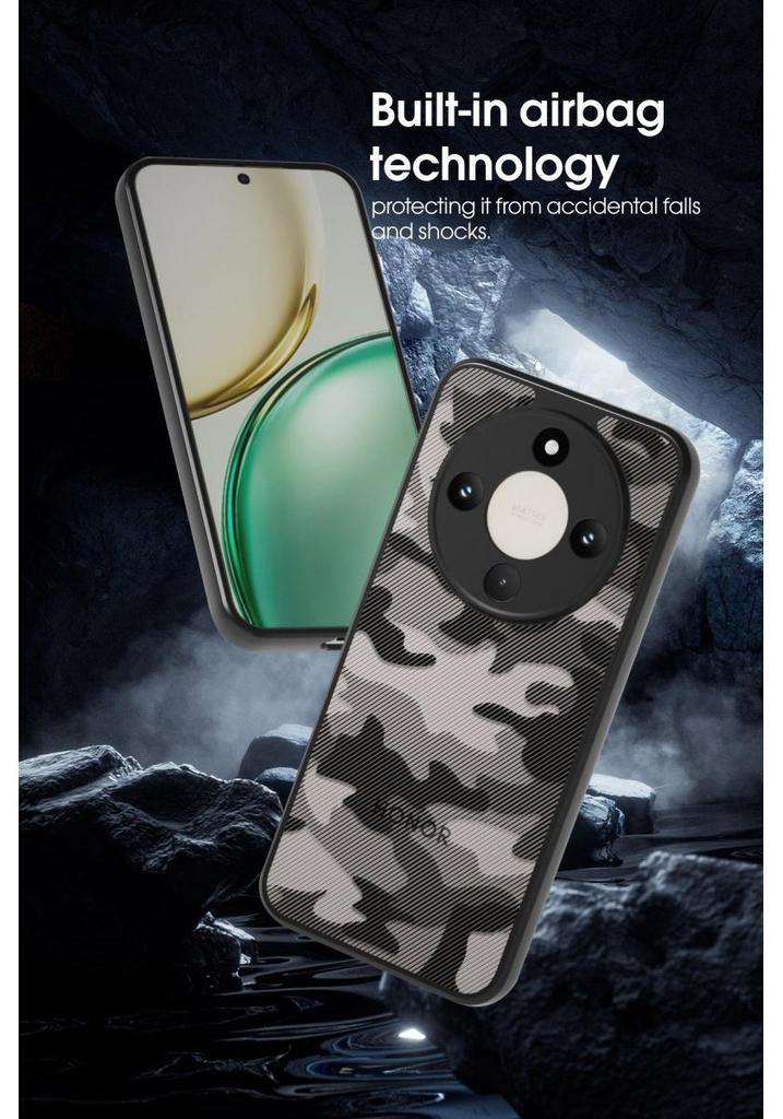 Rugged Camo Case with Lanyard for Honor Magic8 Lite/X9d/X70