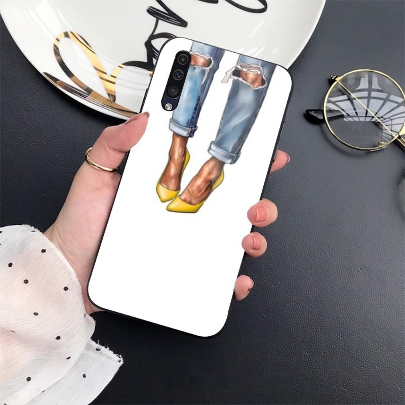 

Модный чехол для телефона на высоком каблуке для девочек Samung A32 A51 A52 ПРИМЕЧАНИЕ 10 20 S10 S20 S21 S22 Pro Ультра черный стеклянный чехол для телефона из поликарбоната Samsung Note10Pro