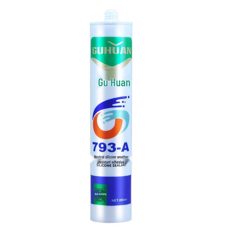 GuHuan 793 Neutral Silicone Sealant: Waterproof, Mildewproof, Weatherproof - Available In White, Transparent, and Gray.