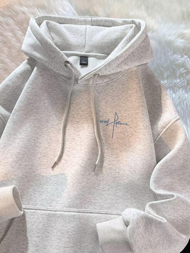 Men's Trendy Hong Kong Style Fleece-Lined Hooded Jacket - Autumn/Winter Fashion