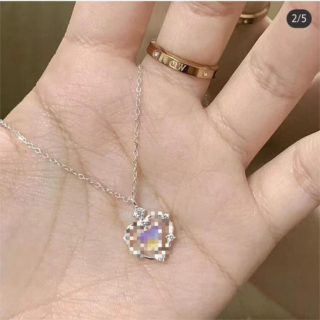 Xiaohongshu Gradual Change Love Necklace Female Cold Wind Collarbone Chain High Design Necklace