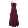 Abito lungo da donna in jacquard sexy aderente con spalline sottili e design a halter