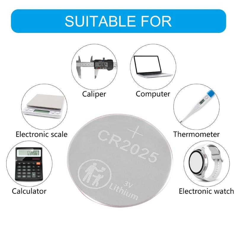 CR2025 Coin Cell Battery 3V Single Pack, Lithium Button Cell for Toys, Remotes, and Electronic Devices