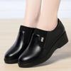 Módní Pohodlné Boty z Měkké Kůže s Hlubokým Výkrojem Flexibilní Mokasíny Dámské 2024 Jaro Platforma Klínky Boty Do Kanceláře Pro Mamu Do Práce Nové