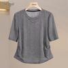 Starry Rhinestone Embellished Round Neck T-Shirt