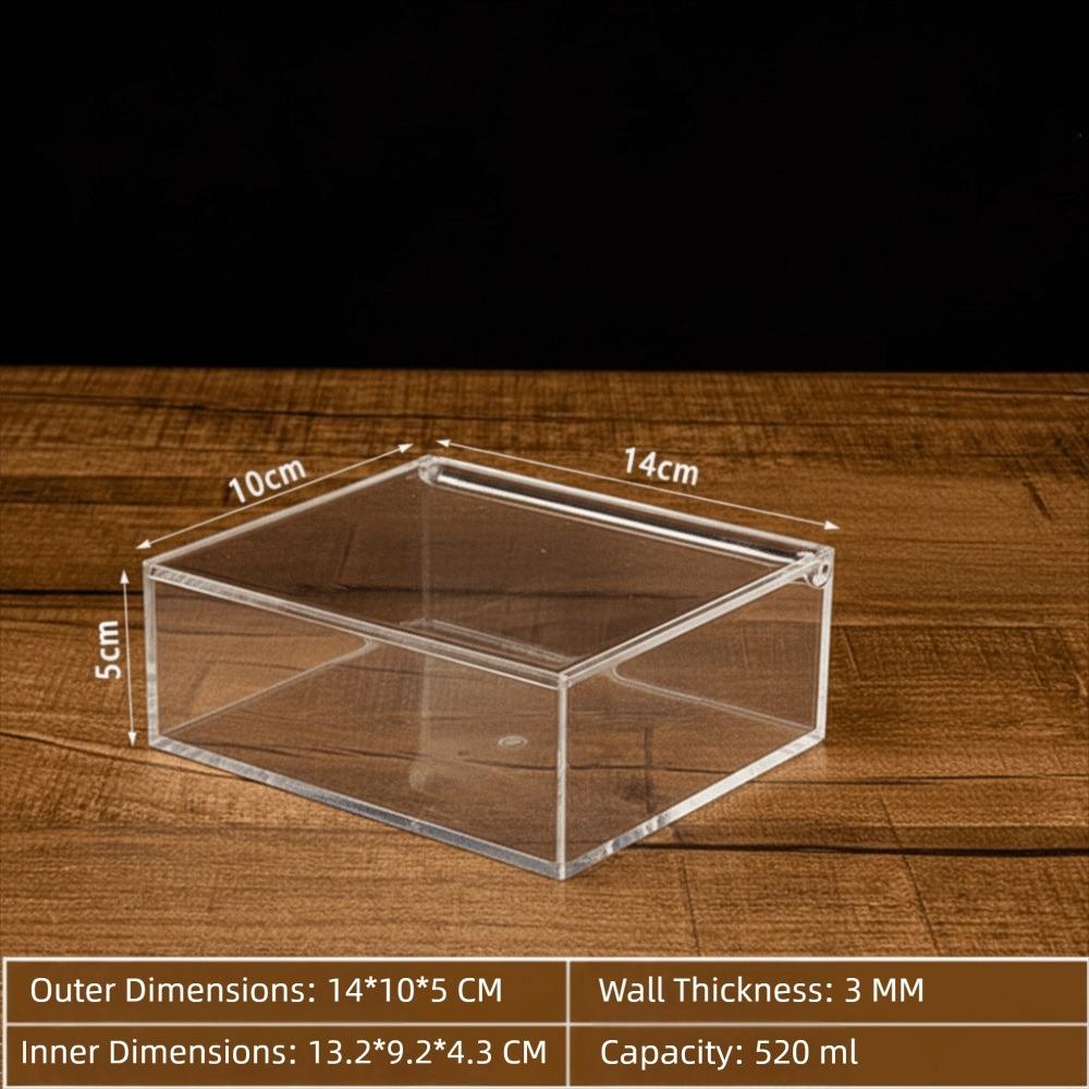 Square Cube Acrylic Box With Lids Stackable Design Transparent Container Transparent Case Clear Cube Box Decorative Use