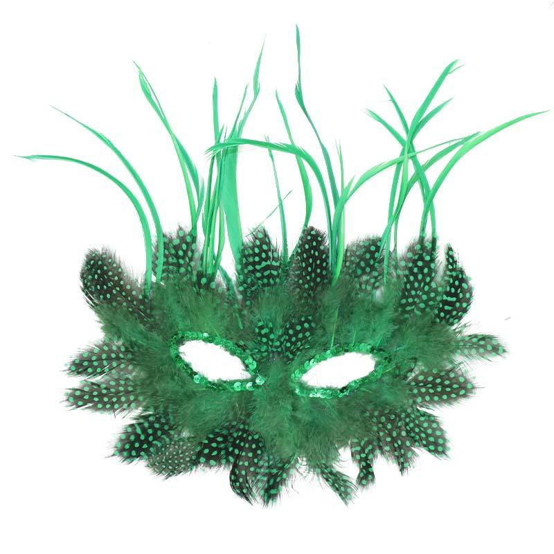 Elegant Feather and Sequin Masquerade for Party and Costume Events - Eye Cover