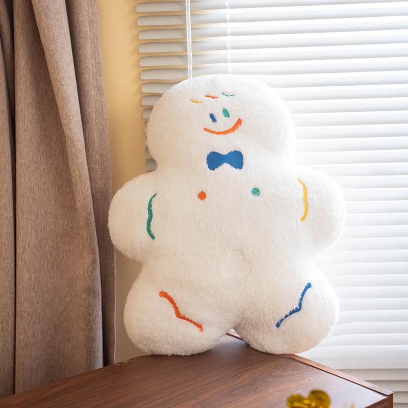 Man Plush Gingerbread Toy Stuffed Doll Christmas Decorations Cushion 45cm Gifts