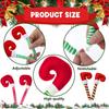 6 Pcs Christmas Legs Picks- 13 Inch Feet Tree Ornaments With Fixed Wire- Striped Plush Stuffed  Leg Picks For Christmas Tree Party Home Decorations