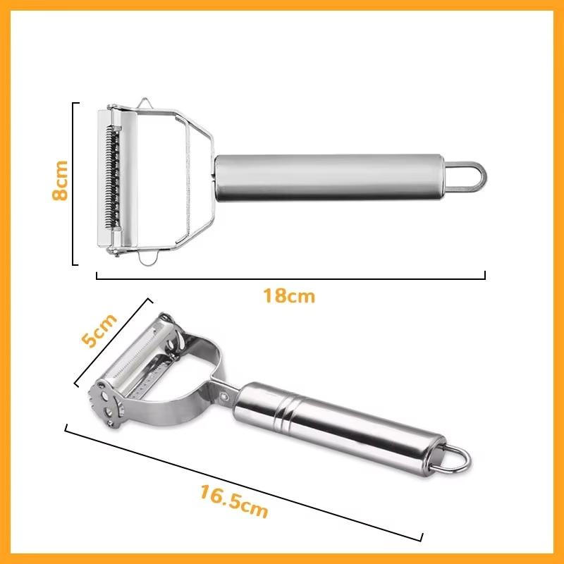 4-in-1 Stainless Steel Peeler with Interchangeable Blades Vegetable Fruit Potato Peeler Slicer Grater Kitchen Tools, Easy Grip