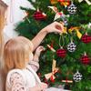 24pcs Christmas Plaid Ball Decors Comfortable  Christmas Hanging Ornamen