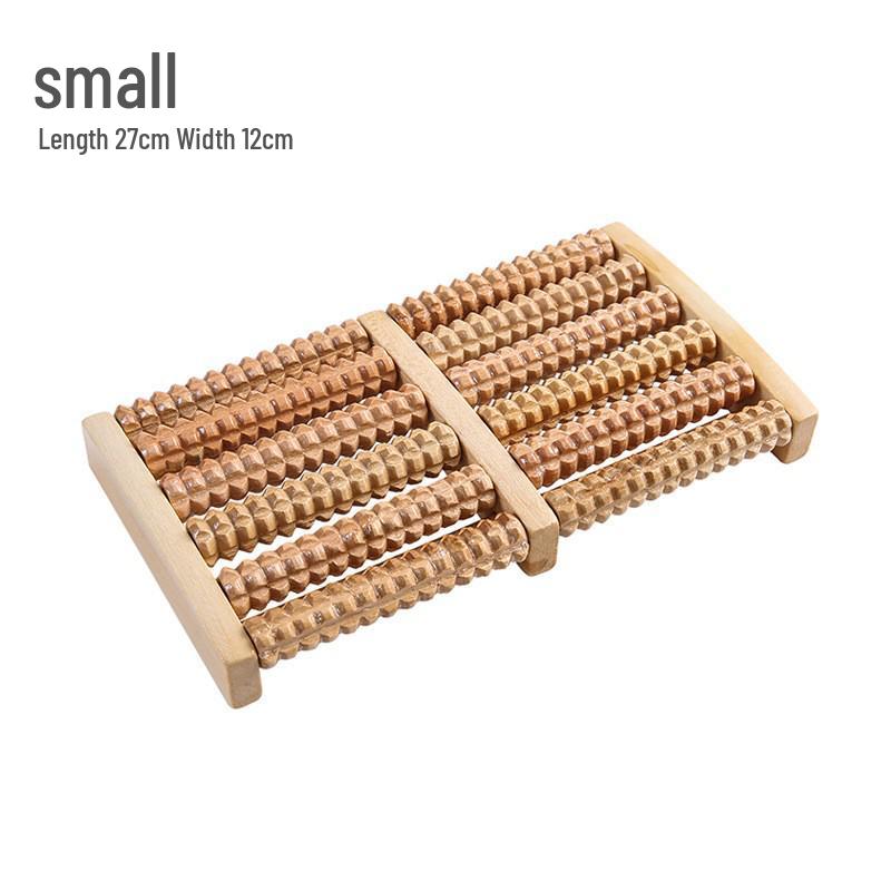 Wooden Five-Row Acupoint Foot Massager Roller