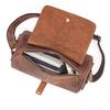 Borsa a tracolla da uomo in pelle Crazy Horse a forma di barile Borsa a tracolla cilindrica retrò per moto