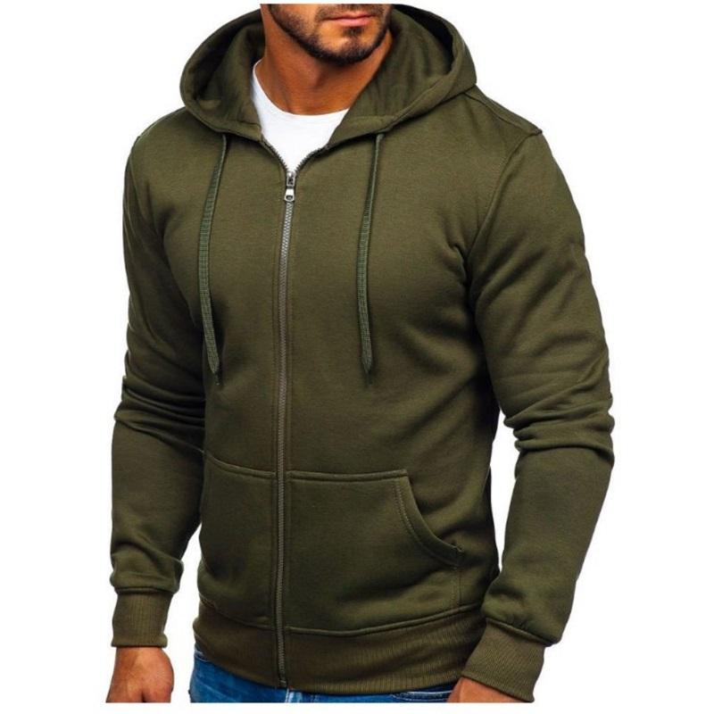 Men s Full Zip Hoodie Loose Fit Casual Sweatshirt L