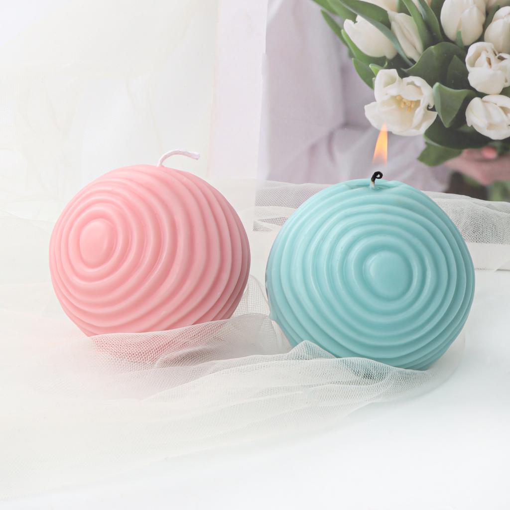 Geometric split ball candle silicone mold spiral rotating ball cake chocolate silicone mold water ripple ball silicone mold