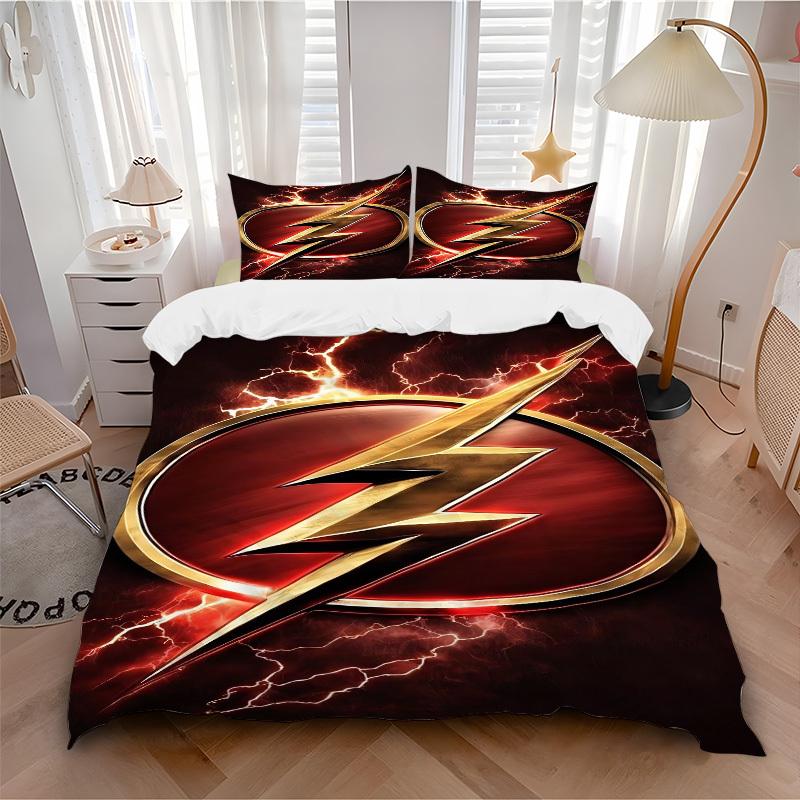 

3pcs Flash Lightning Bedding Set, Soft Polyester Duvet Cover and Pillowcases Machine Washable Seasons all suitable & Guest Room Decor314 135x200cm
