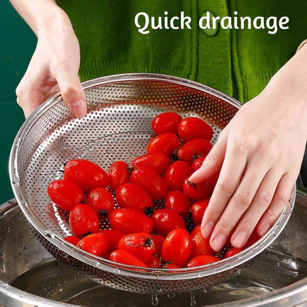 Multi-function Stainless Steel Steaming Tray Drain Basket Durable Fruit Vegetable Drainage Basket Cooking Steaming Grid Steamer