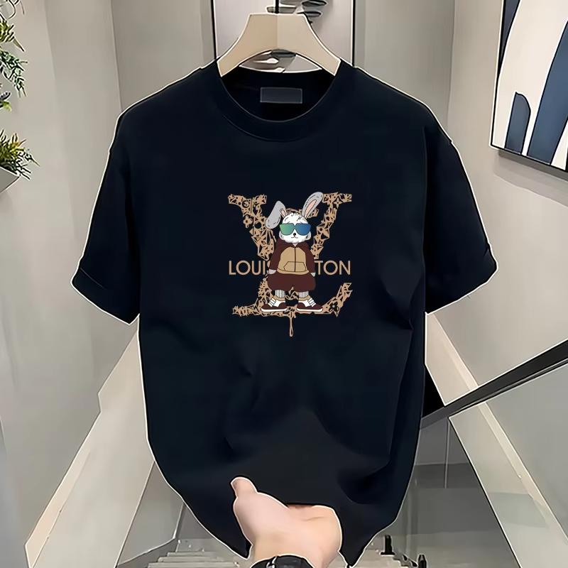 2026 New Trendy Brand Heavy Cotton Shortsleeved Tshirt Unisex Summer Printing Casual Round Neck Highend Top Handsome