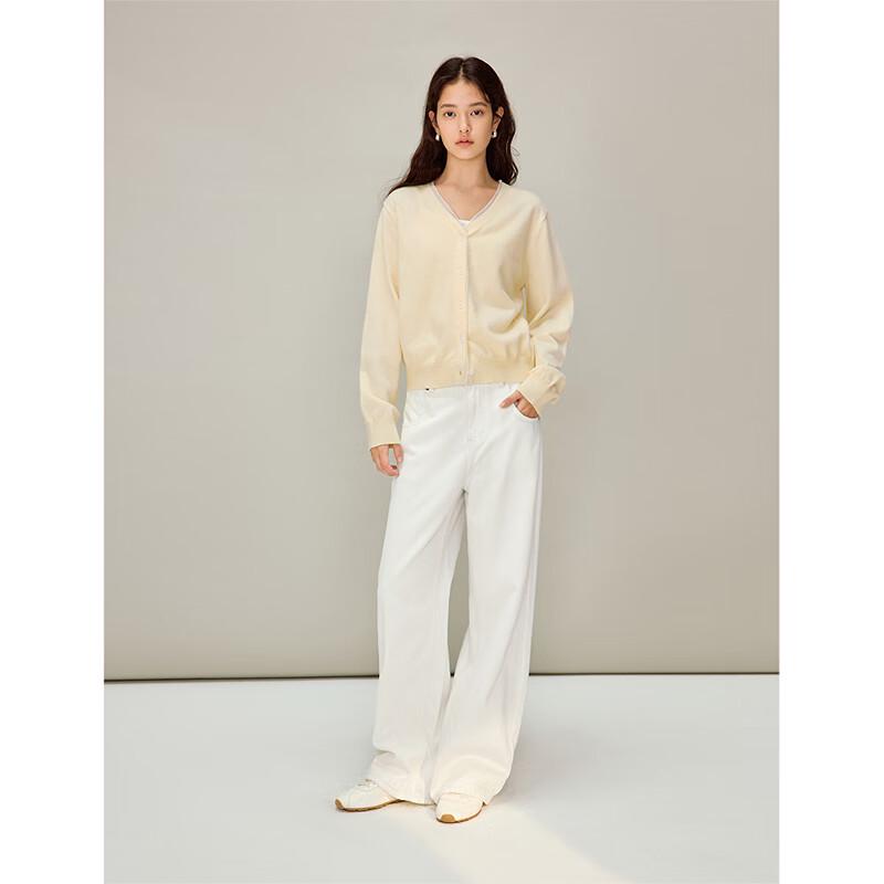 INMAN Women's Gentle V-Neck Knitted Cardigan