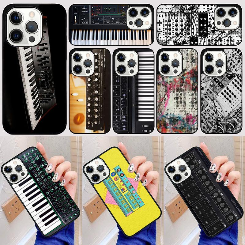 Vintage Synth Synthesizer Moog Print Phone Case Back Cover for iPhone 17 Air 16 15 14 13 11 12 Pro Max Plus Coque