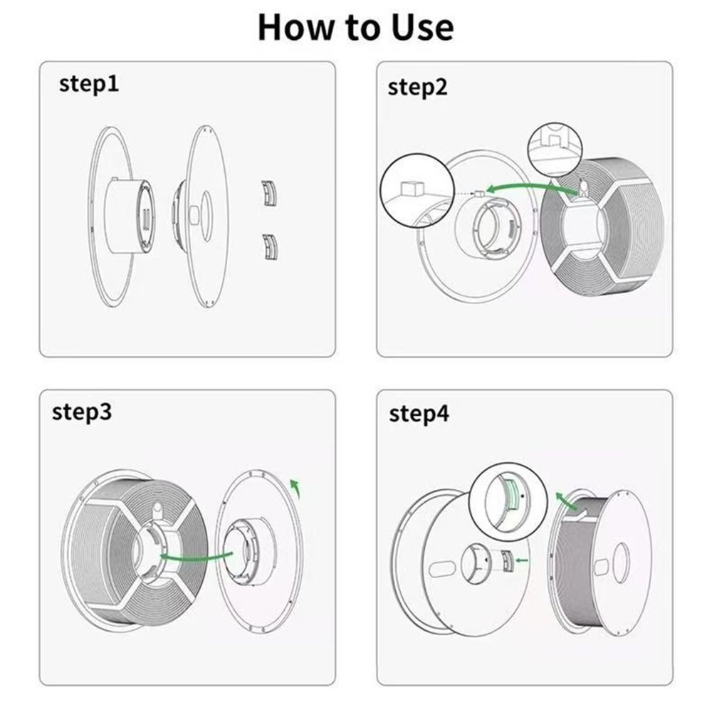Easy Load 3D Printer Filament Spool Detachable Empty Spool Refill Roll  3D Printing Accessories