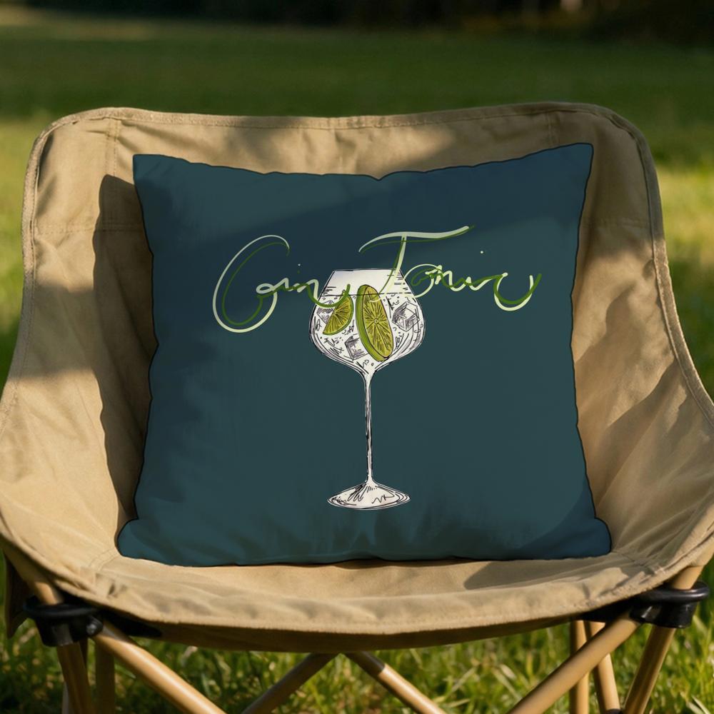 

Gin Tonic Cocktail Art Cushion Cover Soft Reversible Durable Pillow Cover MultiScene Use for Home Car Daily Comfort 30x30cm