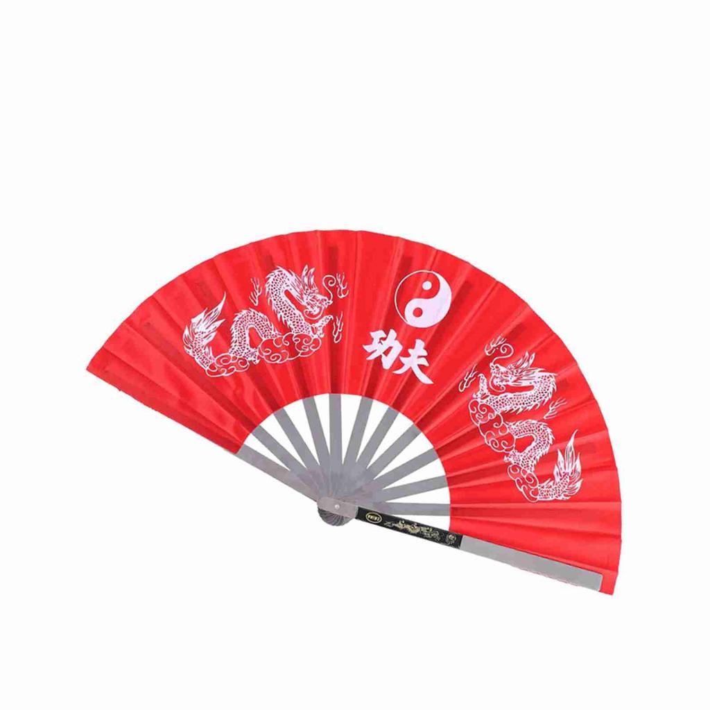 Stainless Steel Tai Martial Arts Kung Fu Dance Practice Training Performance Fan Black