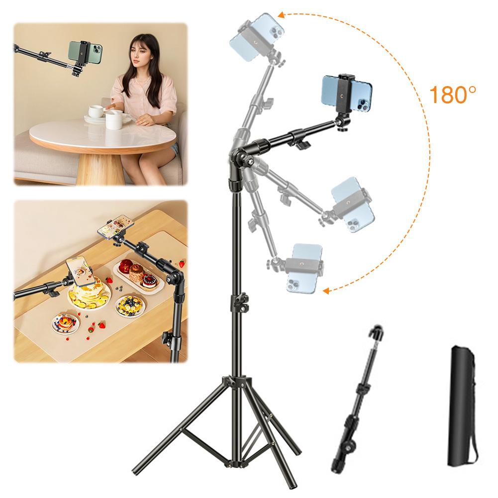 Phone Tripod Adjustable Cell Phone Tripod Stand Horizontal Stand for Video Recording