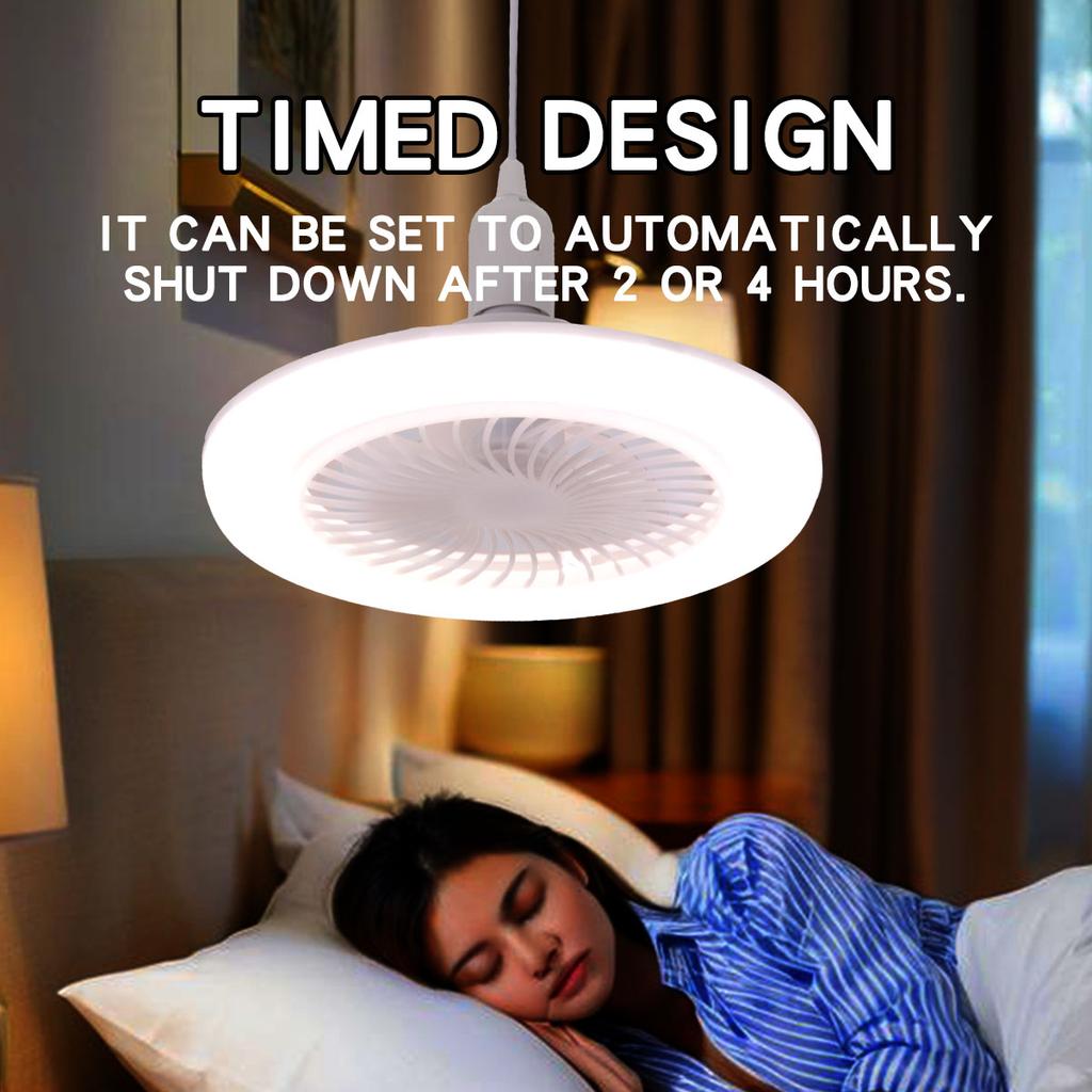2 In 1 Ceiling Fan Lamps 3 Speeds Adjustable E27 Base Infinitely Dimmable for Living Room Bedroom Study LED Decorative Light