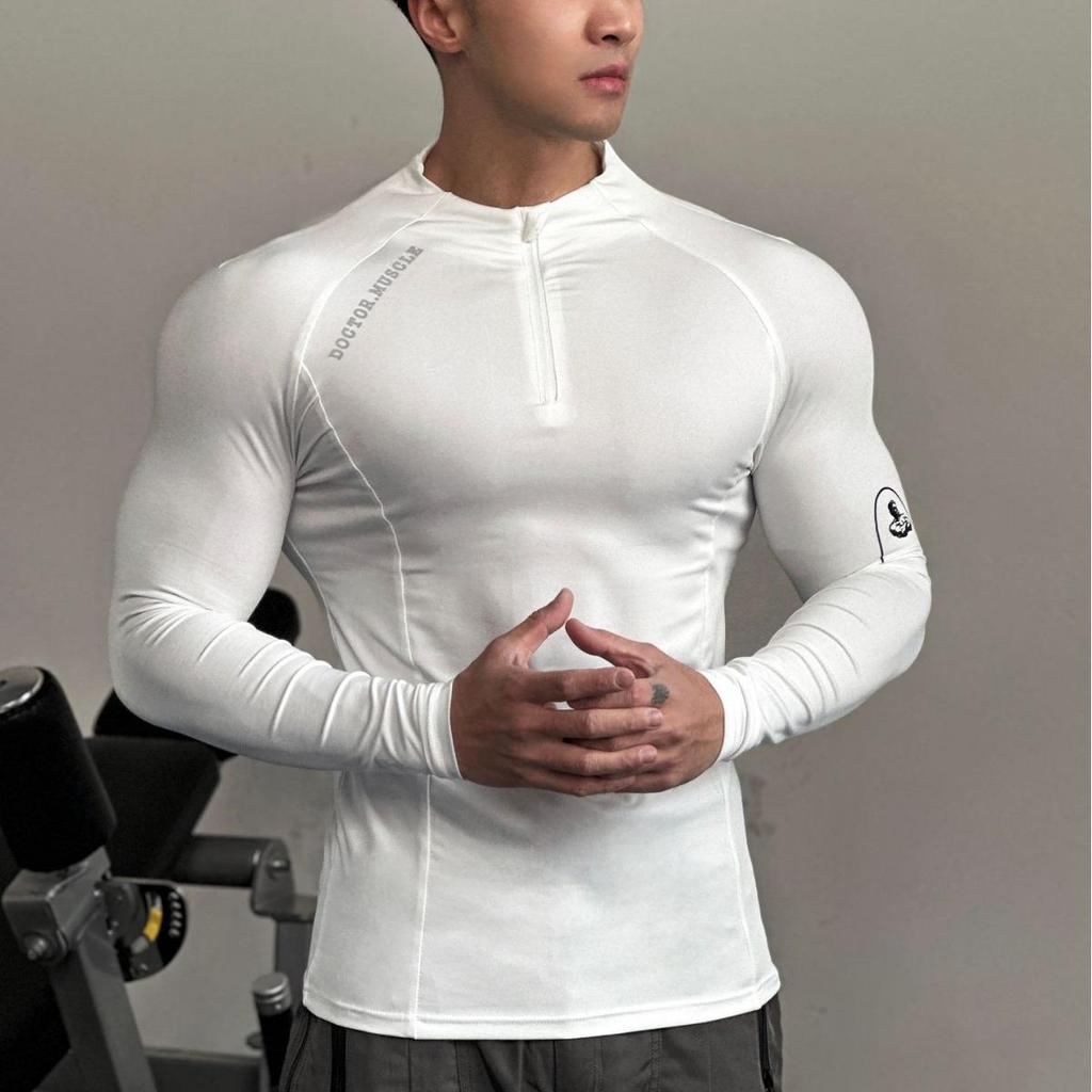 Men's Long-Sleeve High-Elastic Quick-Dry Sports and Cycling Top