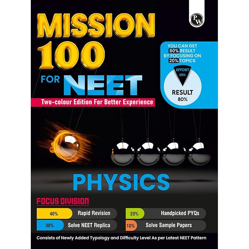 PW Mission 100 Physics For NEET UG 2026 Exams | Chapterwise Revision & Practice Based on 8020 Rule with Sample Papers and Handpicked Past Year Questi