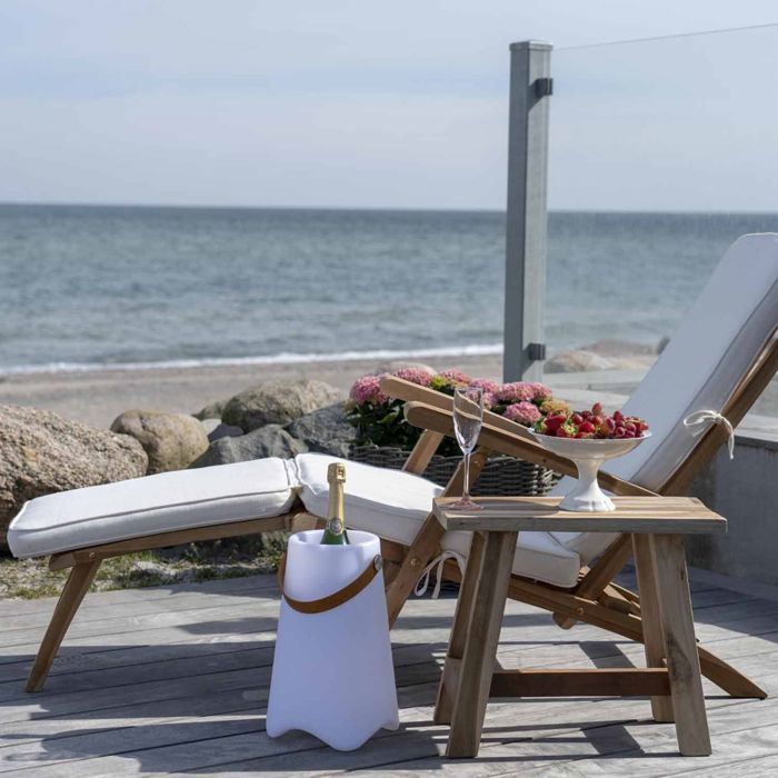 2 Chaises longues en teck ARRECIFE avec coussin