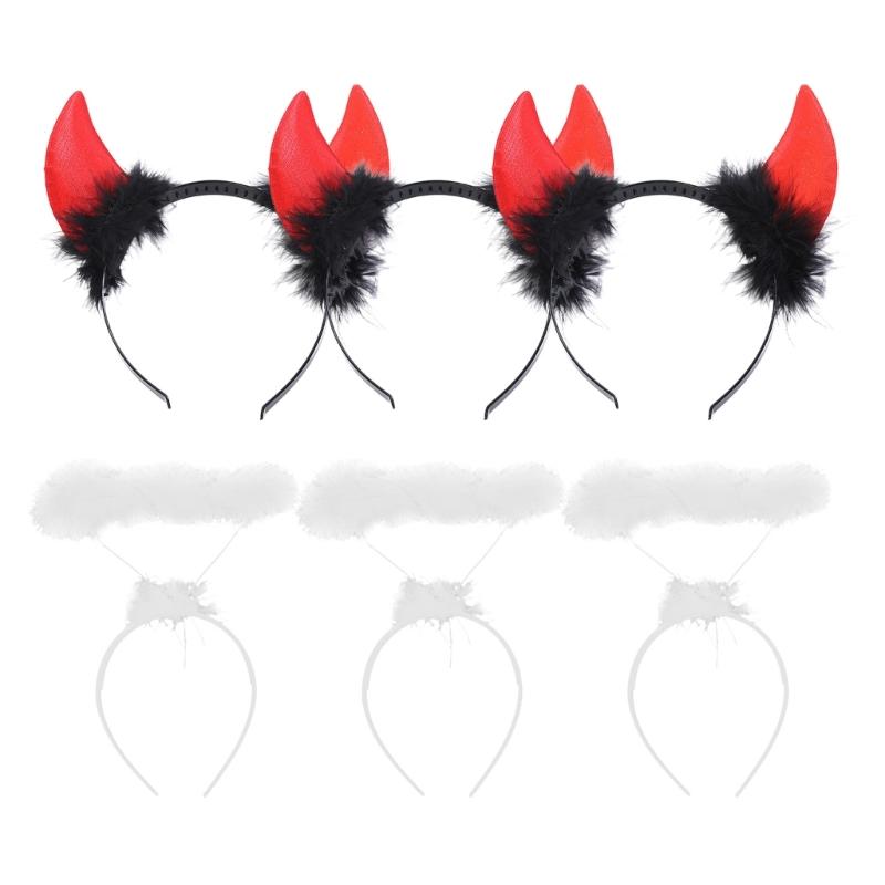 

Unisex Halloween Angel Aureole Devil Horn Shape Hairband Movie Cosplay Devil Hairband Goth Cosplay Costume Headpiece