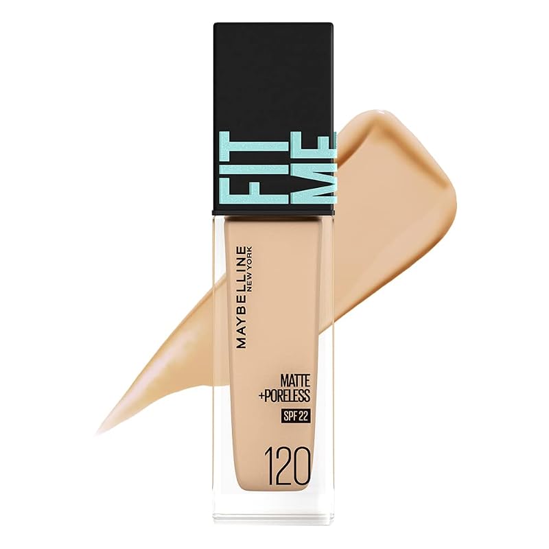 Maybelline Fit Me Liquid Foundation R 120 SPF22 - Oil-resistant, matte finish liquid foundation.