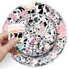 50 Cow Graffiti Stickers: Personalized Cartoon Animal Decor for Water Cups and Phones
