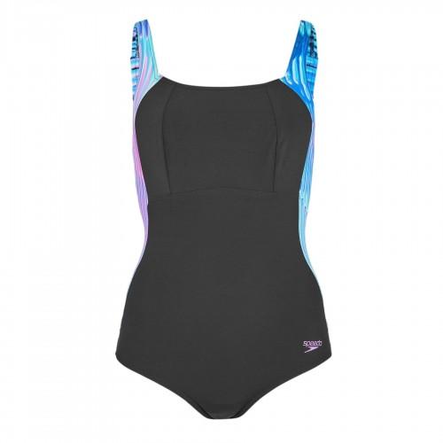 Speedo Womens/Ladies Luna Lustre Wave Pattern One Piece Swimsuit