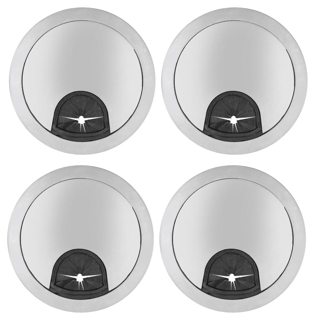 4 Set Desk Cable Wire Grommet PC Computer Desk Cord Grommet Cable Hole Cover Organizers53 Brushed