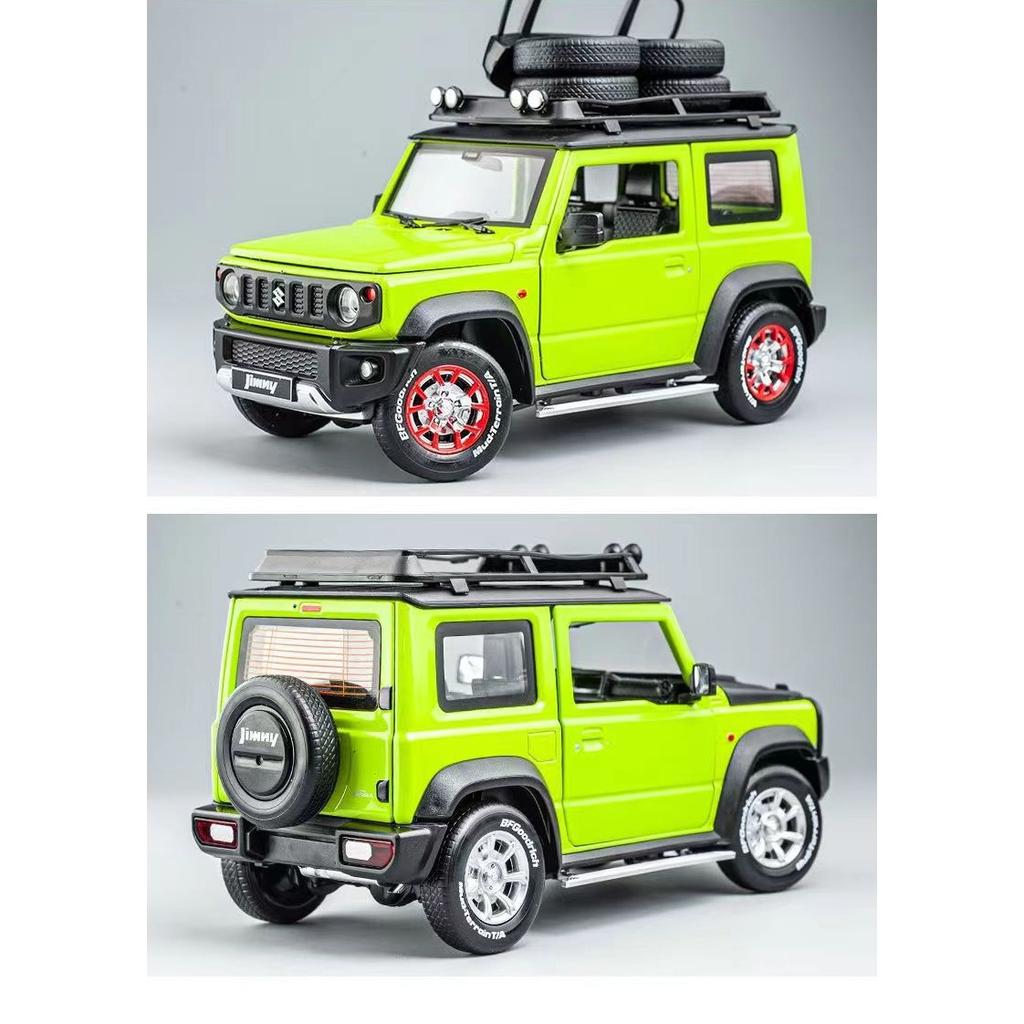 1/18 SUZUKI Jimny Versão Montada Carro de Liga Fundido Sob Pressão e Veículos de Brinquedo Modelo de Carro Função de Iluminação Brinquedos de Carro Para Crianças Presentes