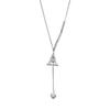 Stainless Steel Letter Necklace with Long Tassel Pendant for Women
