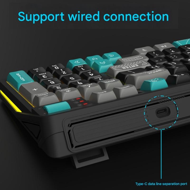 ABS Cord Computer Keyboards RGBs Lighting 97Key Compact Layout Volumes Control Knob For Gamers And Professionals