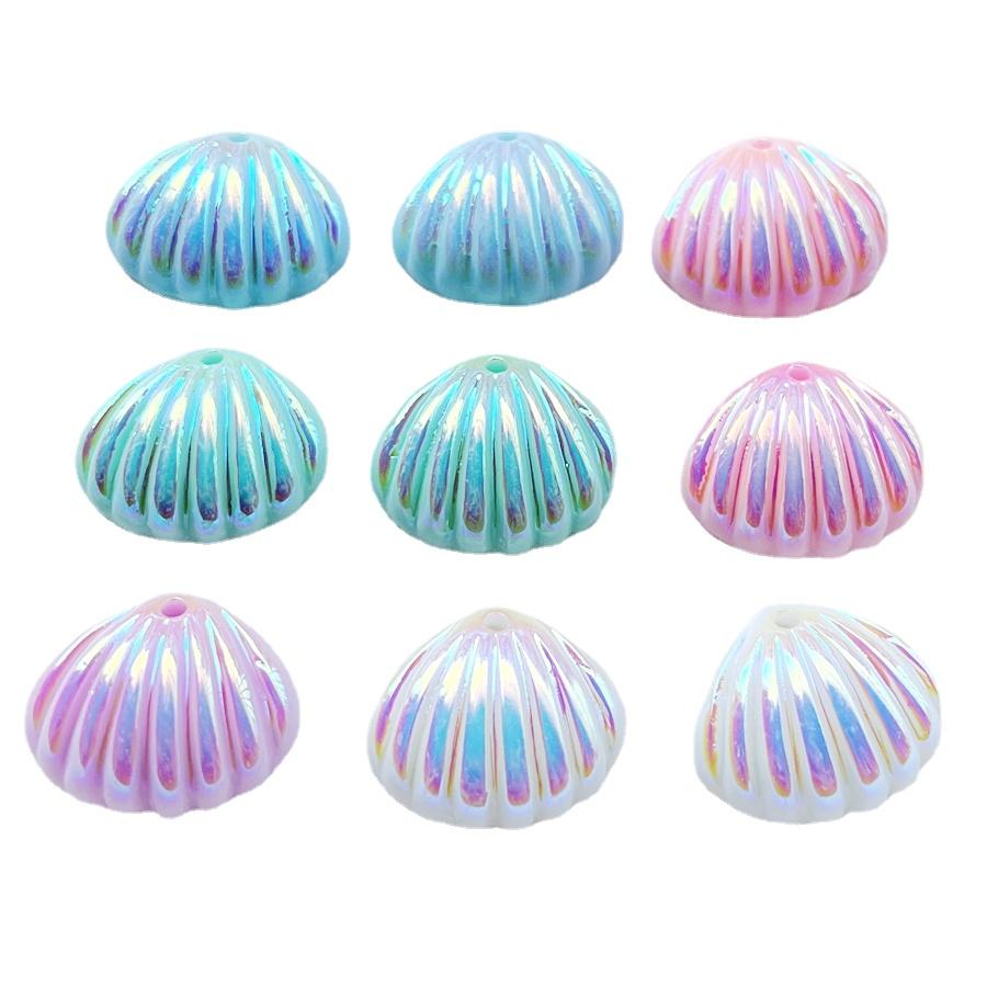 10 Beautiful AB Color Resin Shell with Holes Rhinestone Diy Jewelry Bracelet Body Code Keychain Earrings Decorative Accessories