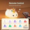 Silicone Patting Lamp Unicorn LED Rechargeable  Night Lamp with Remote Control Dimmable Bedside Bedroom Mood Light Creative Gift