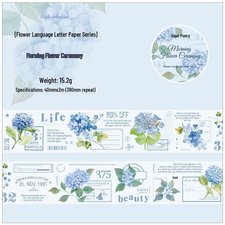 Englische Blumencollage-Aufkleber: Blumensprache Journal Serie (6 Stile)