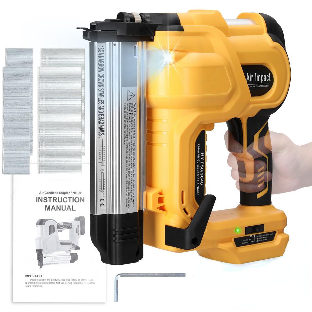 Straight/N-shape Nails Nailing Machine with 50mm 32mm Nails Rechargeable Portable Cordless Electric Nail Gun