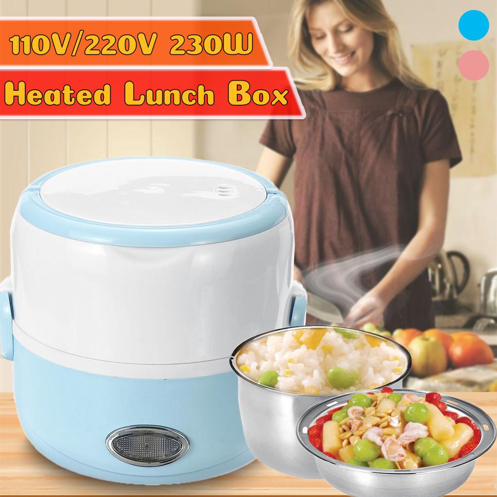 Instant Cooking Box Buy 230W 1.3L Electric Heated Lunch Box Bento Boxes 2-Layers Steamer ...