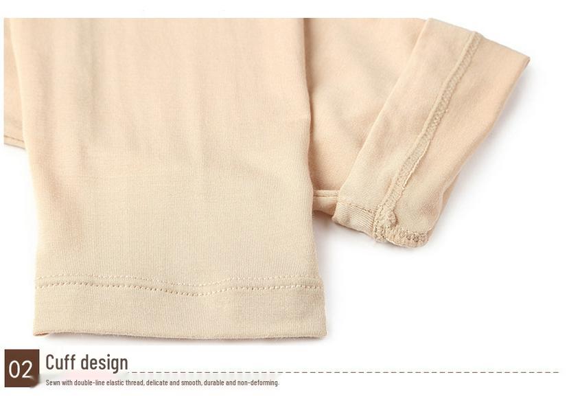 Women's Lyocell-Cotton Autumn Base Layer Set: Thin, Warm, Slimming, Plus Size, Body Shaping Cotton Wool Sweater Top & Bottoms.